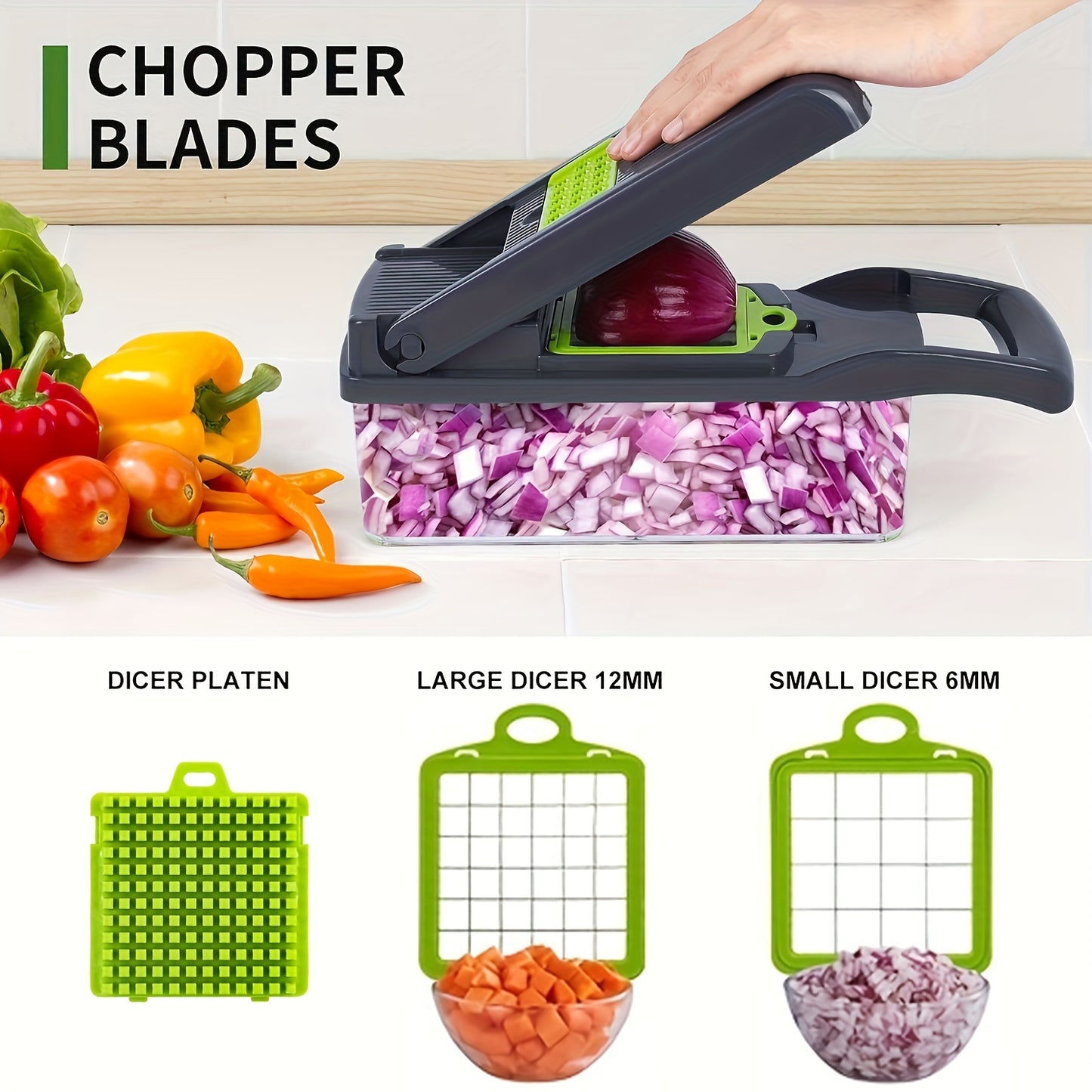 Vegetable Chopper - Multifunctional Manual Food Dicer